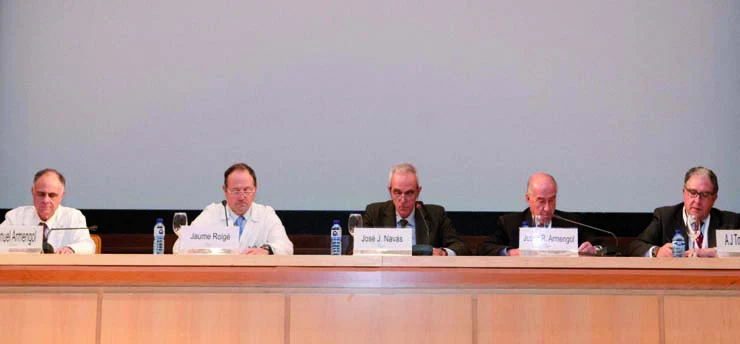 Mesa de la Inauguración oficial compuesta por Manel Armengol Carrasco, Jaume Roigé, José J. Navas, José Ramón Armengol-Miró