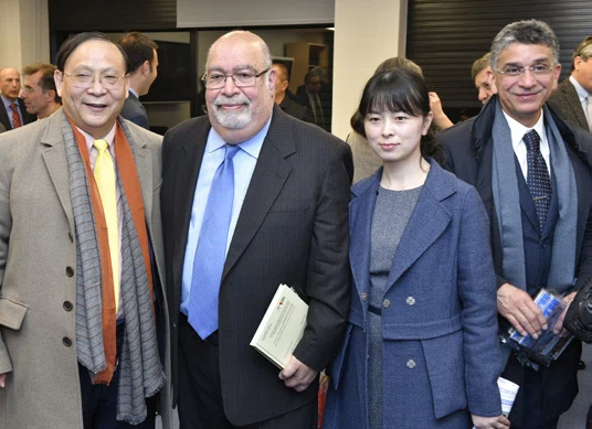 Fan Zhining, Roberto Fogel, Li Liu y Campo Elías Lindado