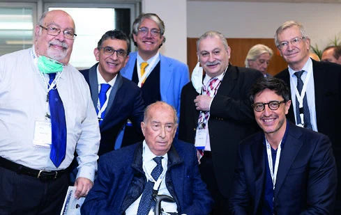 Fogel, Lindado, Sosa, Segal, Escourrou y Dot junto a Armengol-Miró.
